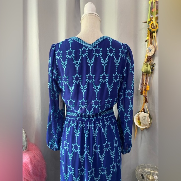 NWT SHOSHANNA CALAH MIDI DRESS ANTHROPOLOGIE SIZE 8 BLUE EMBROIDERED AQUA - Picture 11 of 12